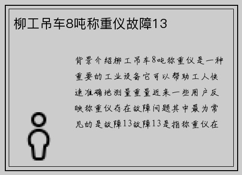 柳工吊车8吨称重仪故障13